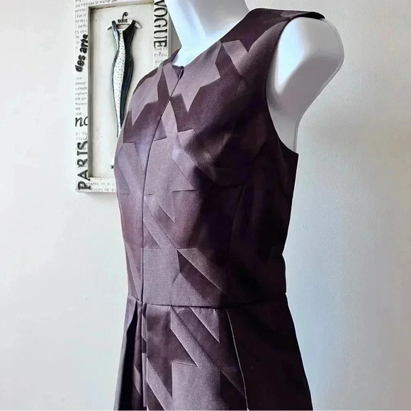 Vintage 90s Cynthia Rowley Brown Houndstooth Two Piece Dress Coat Suit Size 12 L - Picture 3 of 16